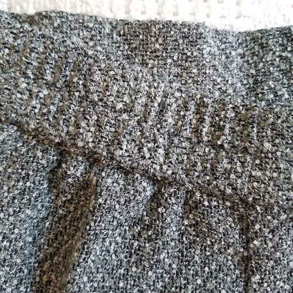 Vintage 90s J.G. Hook Grey Textured Academia High Waist Pencil Maxi Skirt 12P - Picture 9 of 11